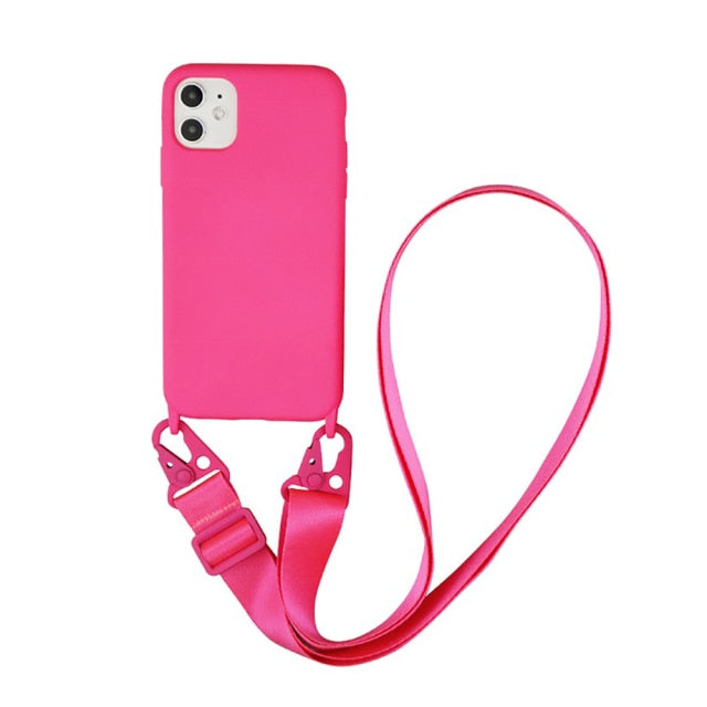 Silicone Lanyard Phone Case For iPhone