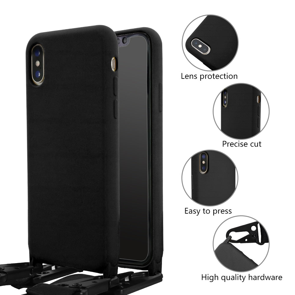 Silicone Lanyard Phone Case For iPhone