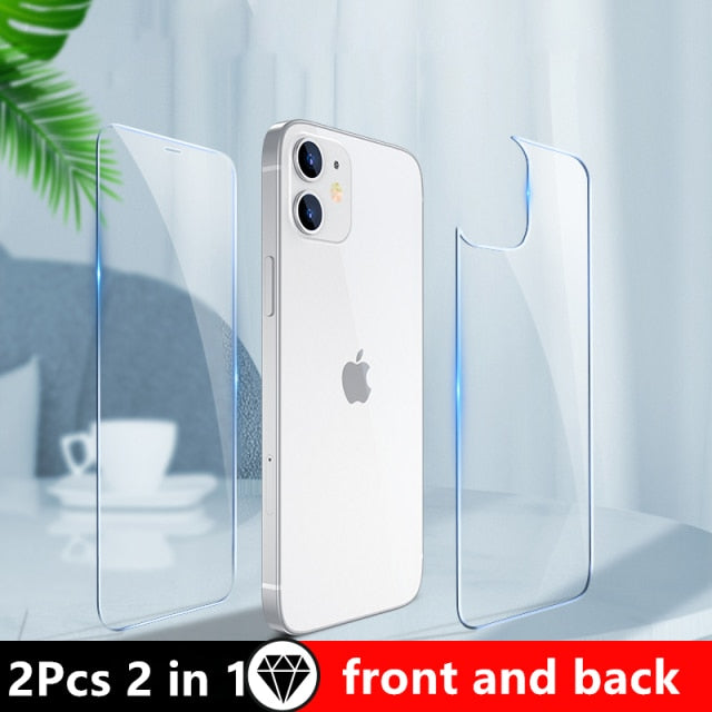 3in1 Front+Back+Lens Full Cover Protective Tempered Glass