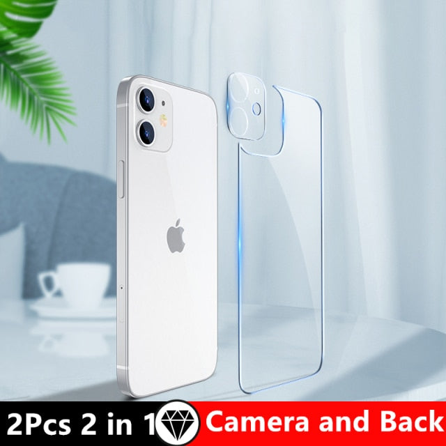 3in1 Front+Back+Lens Full Cover Protective Tempered Glass