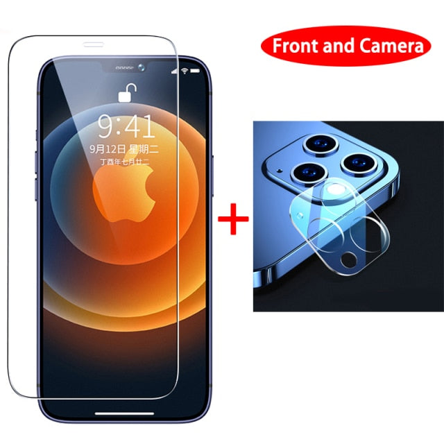 3in1 Front+Back+Lens Full Cover Protective Tempered Glass