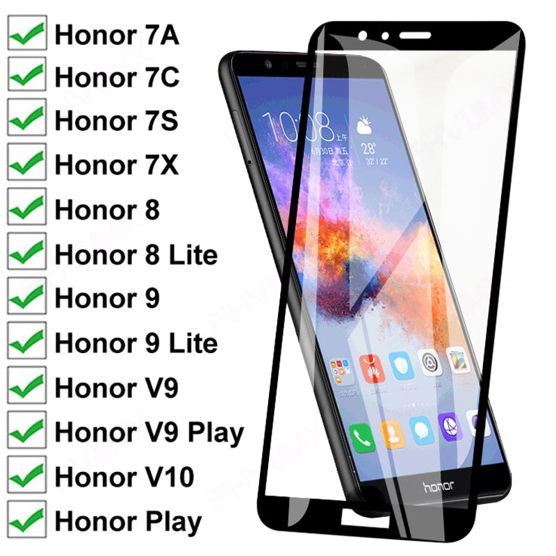 9D Full Cover Tempered Glass For Huawei honor
