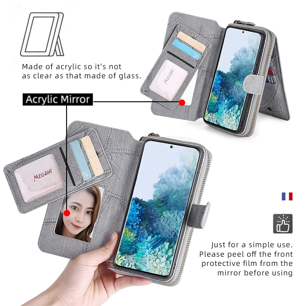 Wallet PU Leather Phone Case For Samsung
